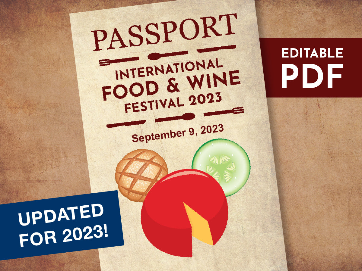 Food & Wine Festival 2023 Passport-editable PDF download