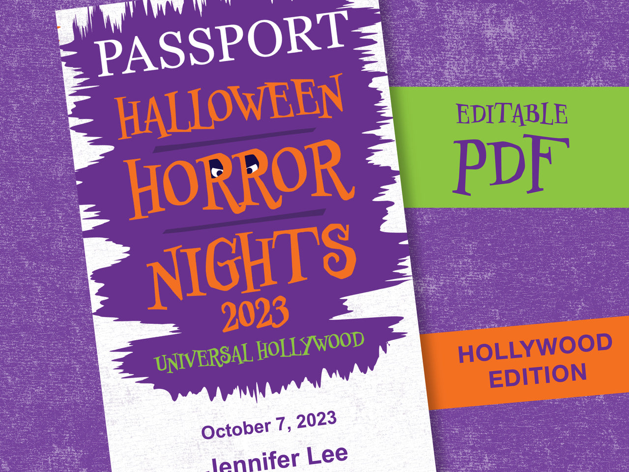 Halloween Horror Nights 2023 Passport PDF for Hollywood to download, edit and personalize in Acrobat.