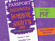 Halloween Horror Nights 2023 Passport PDF for Hollywood to download, edit and personalize in Acrobat.