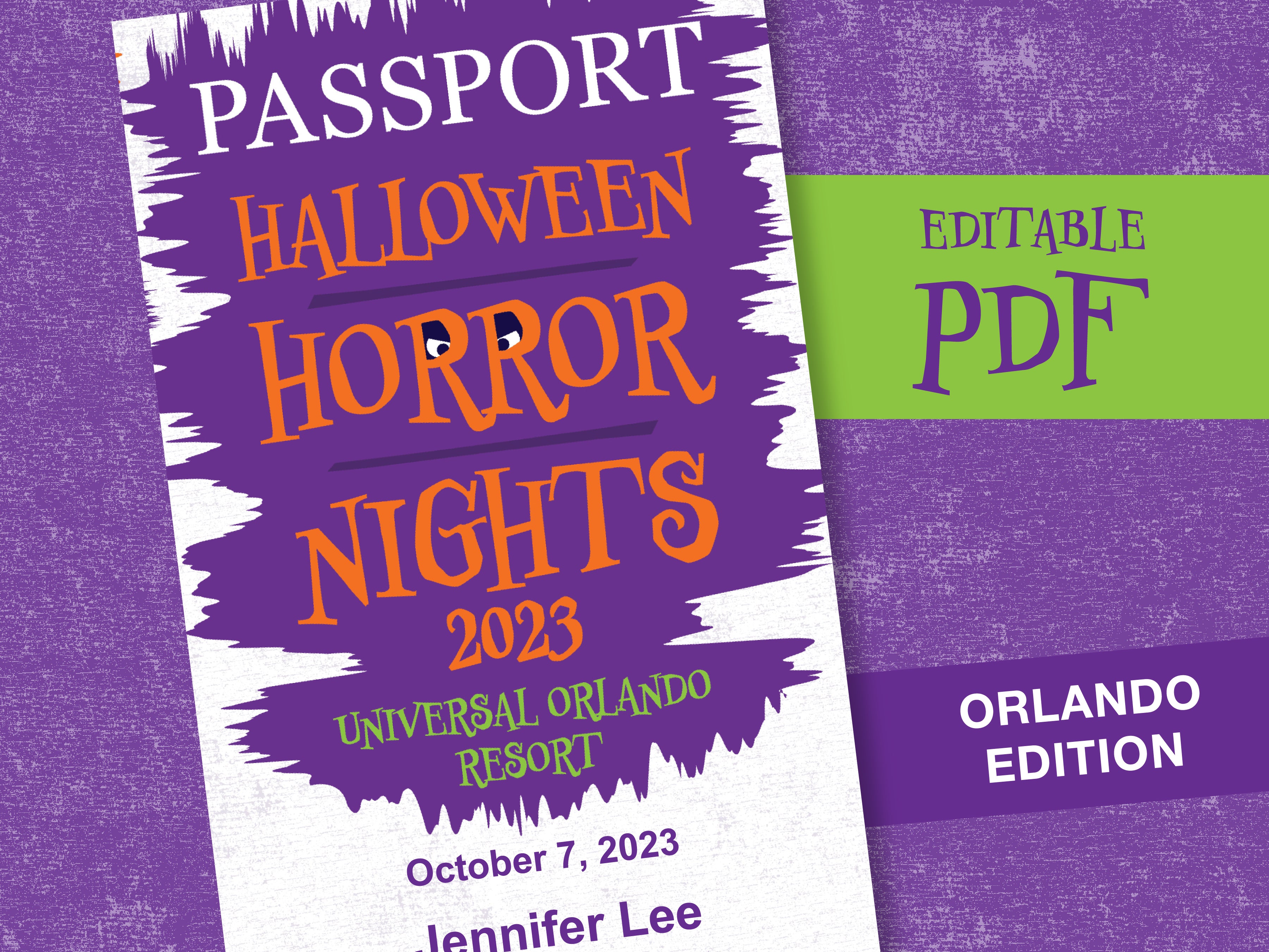 Halloween Horror Nights 2023 Passport - ORLANDO - PRINTABLE PDF