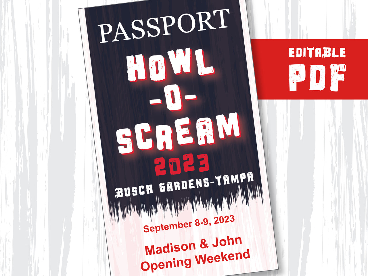 Howl-O-Scream at Busch Gardens Tampa Passport PDF to edit and print from home