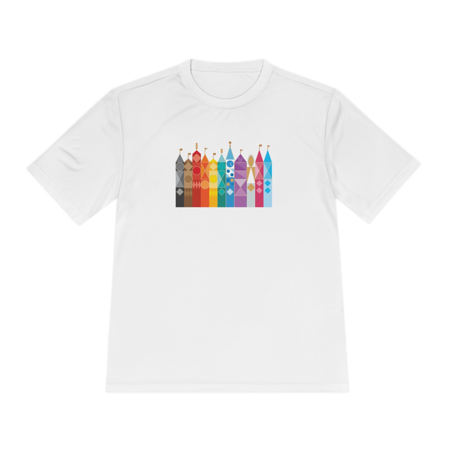 Small World After All 100% polyester shirt-Pride edition, white