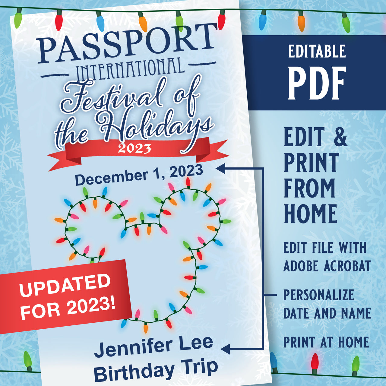 Festival of the Holidays 2023 Passport - PRINTABLE PDF