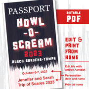 Howl-O-Scream at Busch Gardens Tampa Passport PDF to edit and print from home