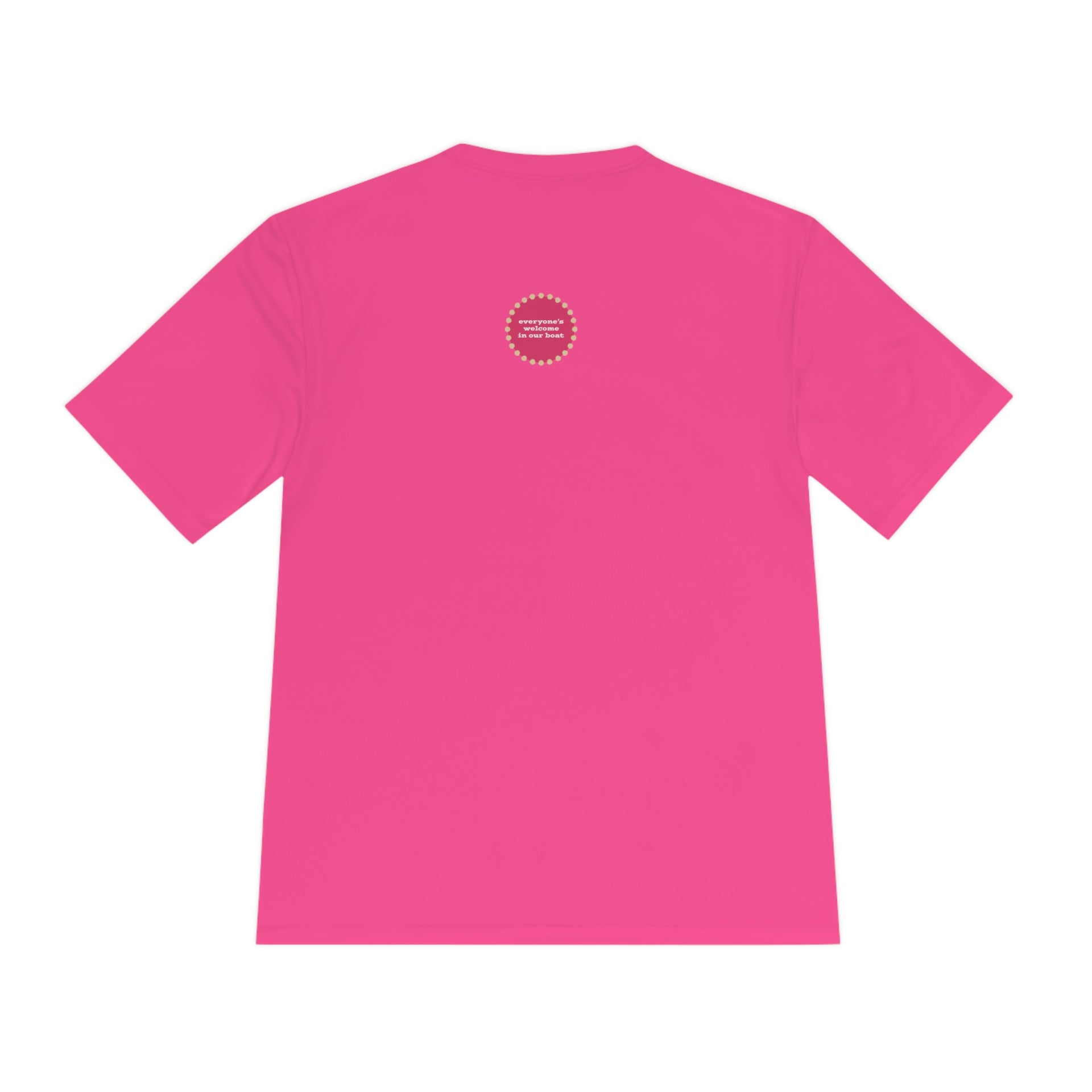 Small World After All 100% polyester shirt-Pride edition, neon pink