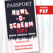 Howl-O-Scream at Busch Gardens Tampa Passport PDF to edit and print from home