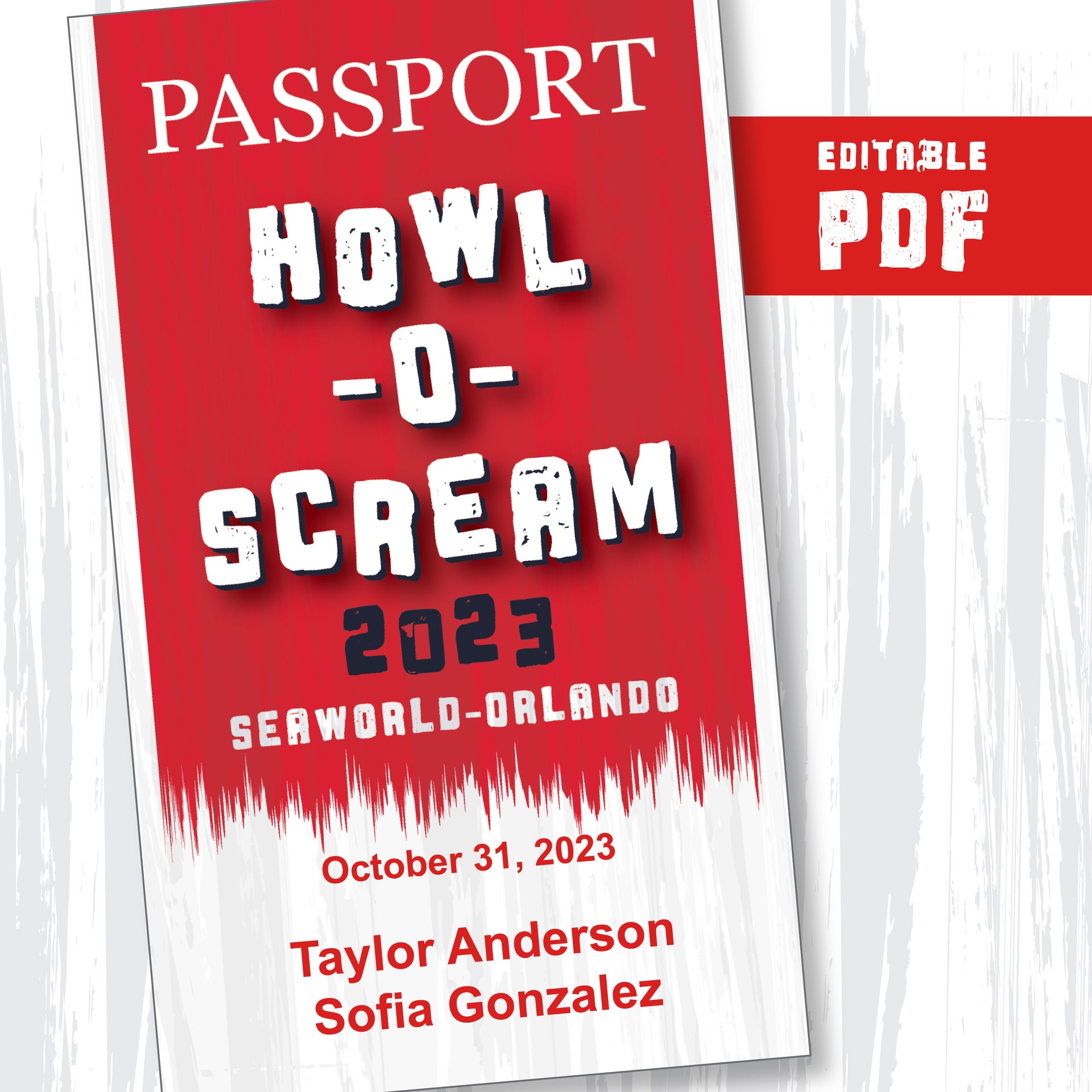 Howl-O-Scream at SeaWorld Orlando Passport PDF to edit and print from home