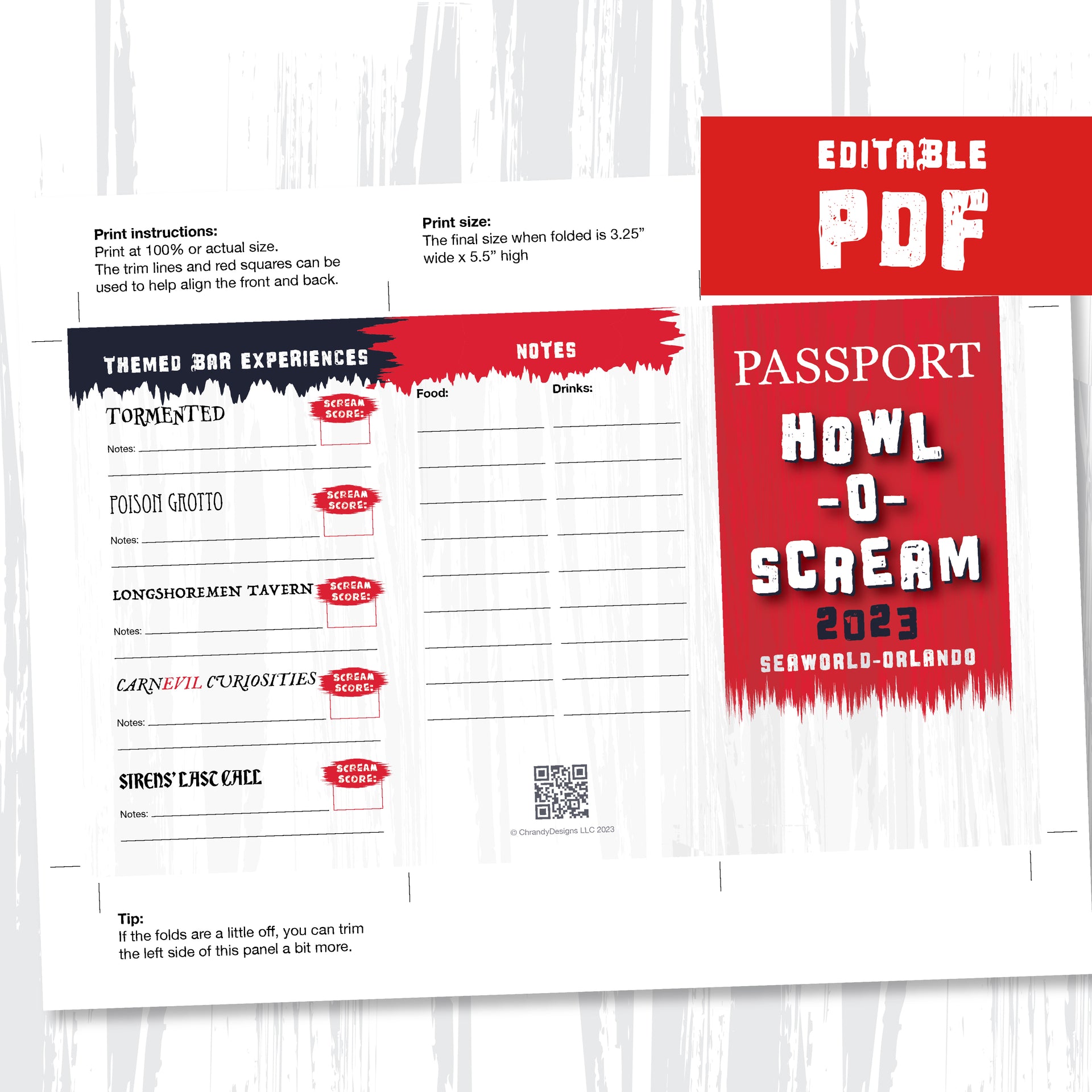 Howl-O-Scream at SeaWorld Orlando Passport PDF to edit and print from home