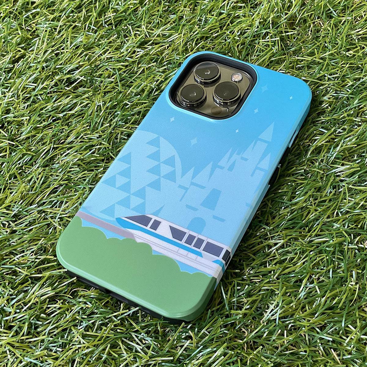 Monorail Blue with Castle/Spaceship Earth - Impact-Resistant Case for iPhone and Samsung Galaxy