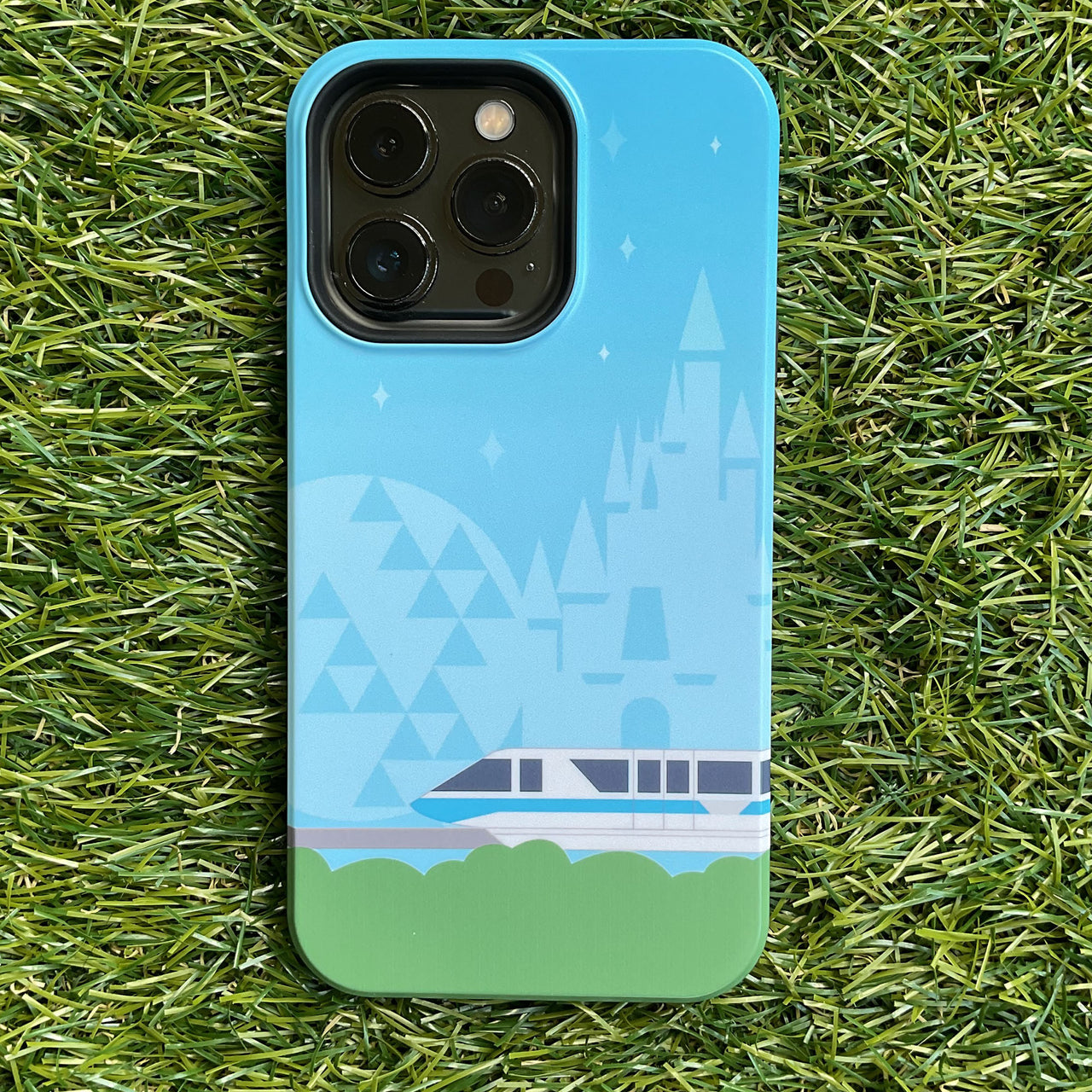 Monorail Blue with Castle/Spaceship Earth - Impact-Resistant Case for iPhone and Samsung Galaxy