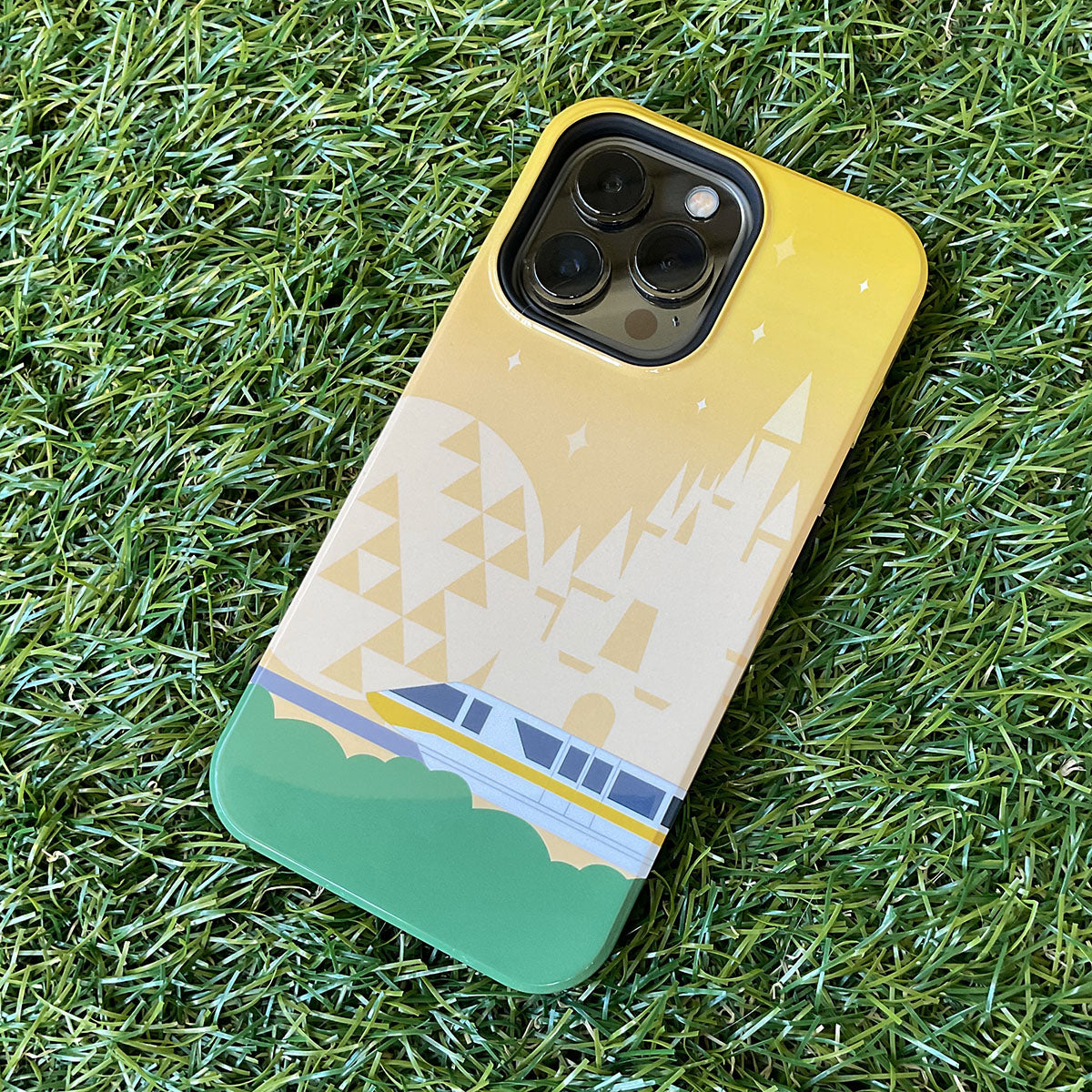 Monorail Gold with Castle/Spaceship Earth - Impact-Resistant Case for iPhone and Samsung Galaxy