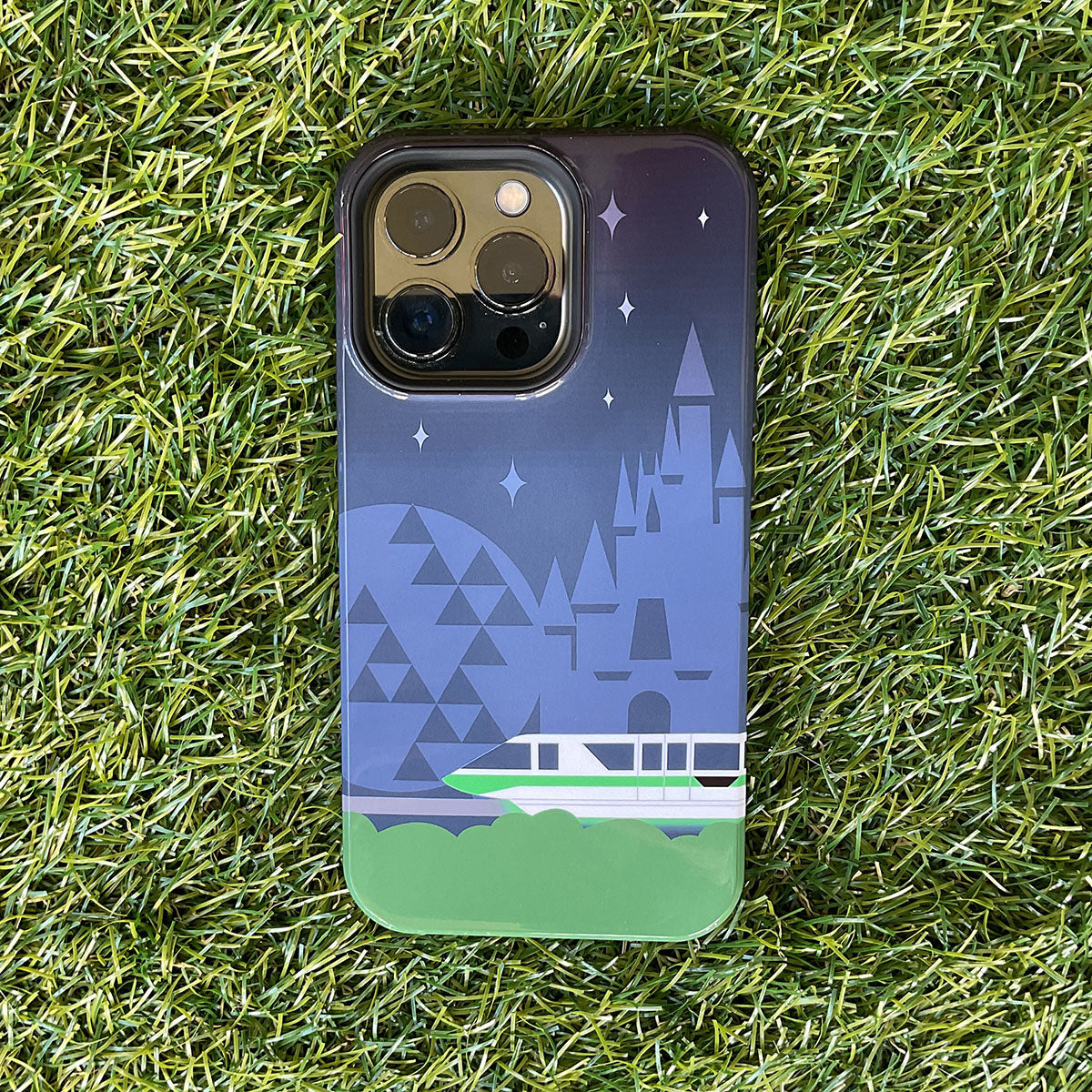 Monorail Green with Castle/Spaceship Earth - Impact-Resistant Case for iPhone and Samsung Galaxy