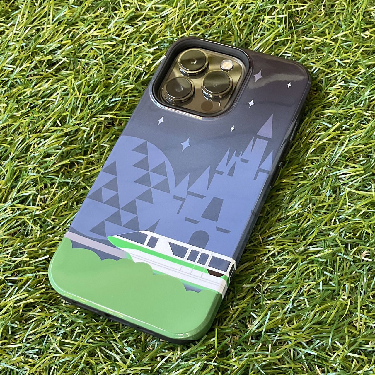 Monorail Green with Castle/Spaceship Earth - Impact-Resistant Case for iPhone and Samsung Galaxy