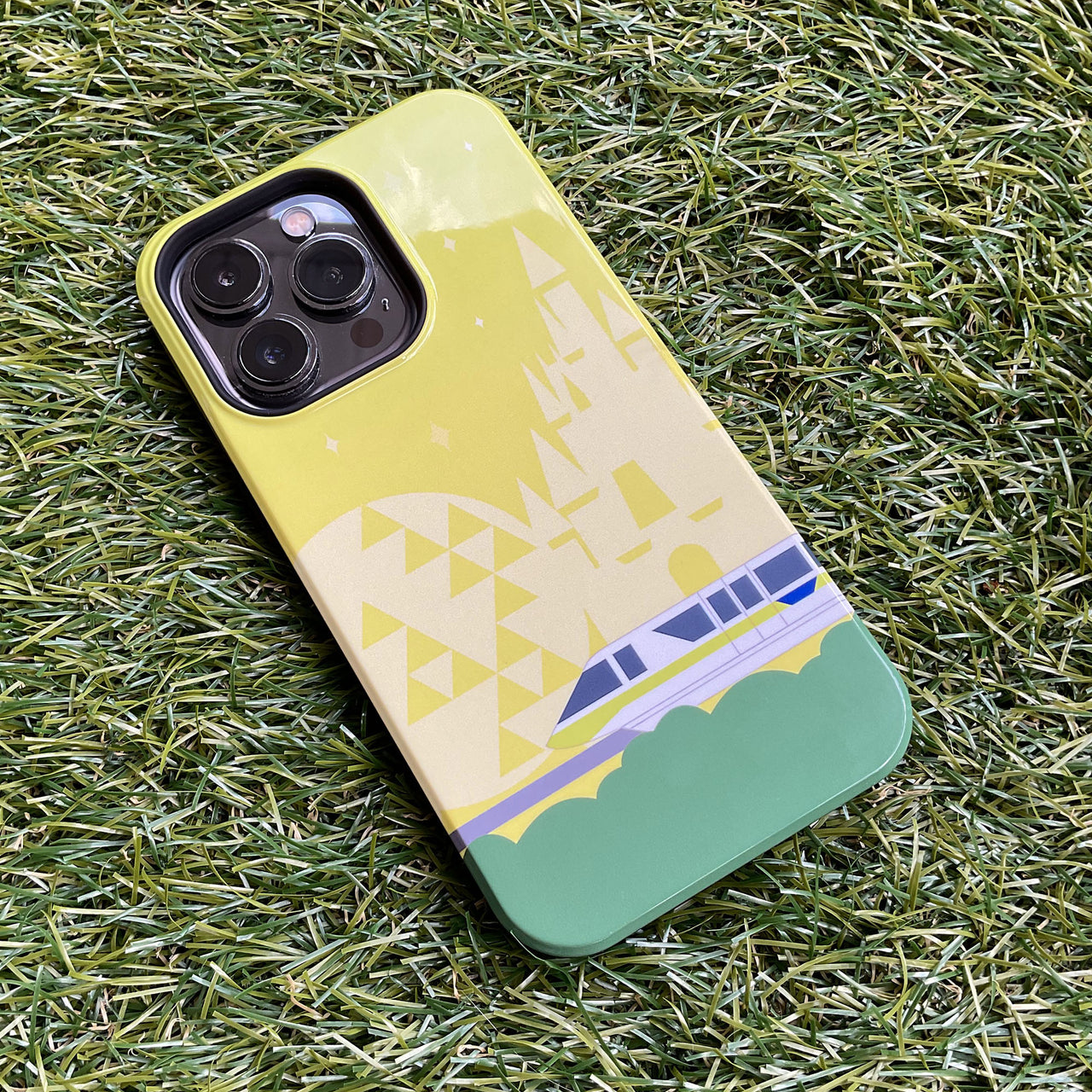 Monorail Lime with Castle/Spaceship Earth - Impact-Resistant Case for iPhone and Samsung Galaxy