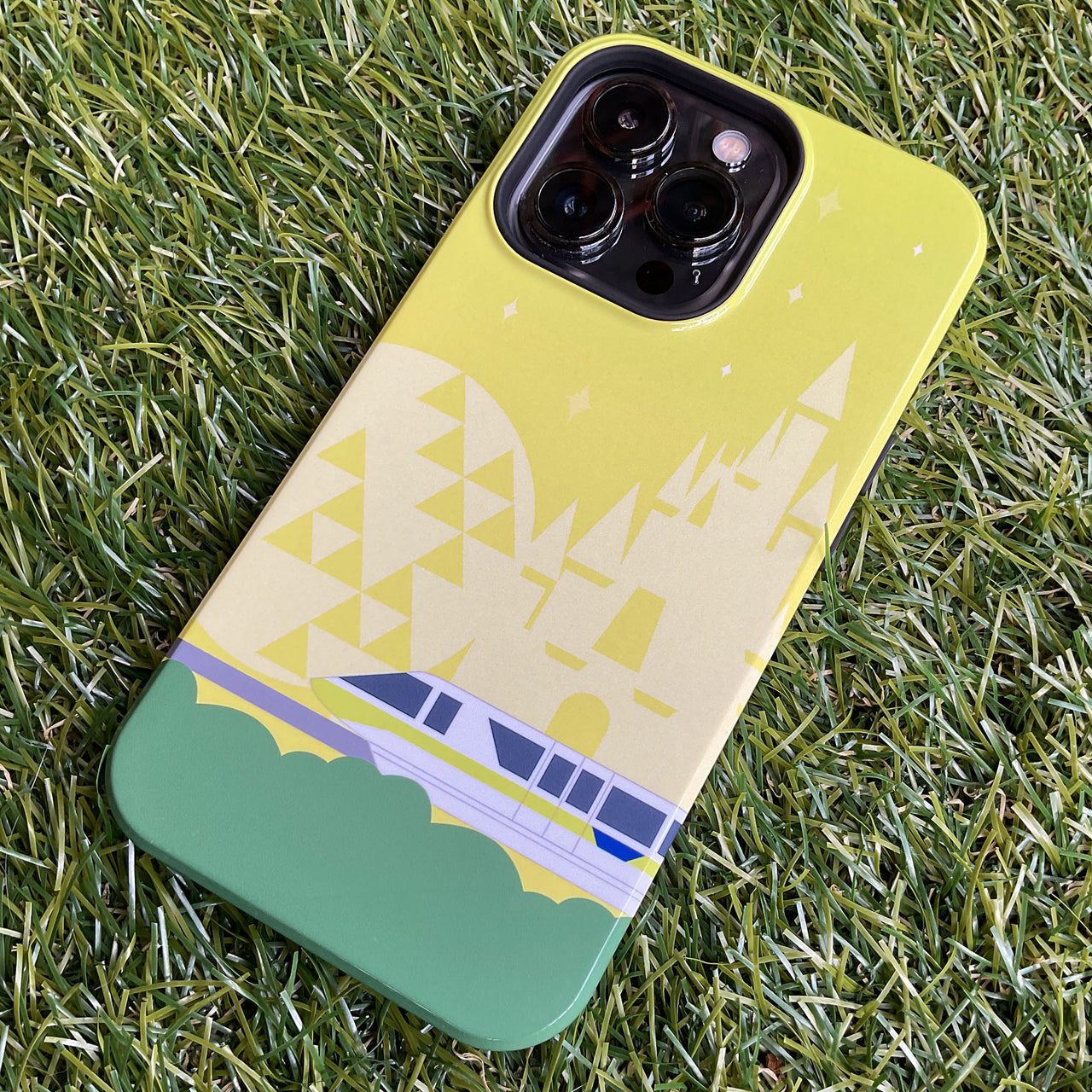 Monorail Lime with Castle/Spaceship Earth - Impact-Resistant Case for iPhone and Samsung Galaxy