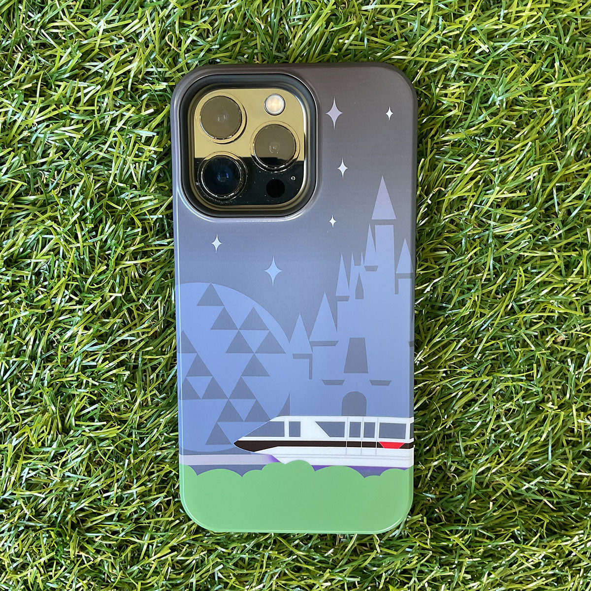 Monorail Black with Castle/Spaceship Earth - Impact-Resistant Case for iPhone and Samsung Galaxy