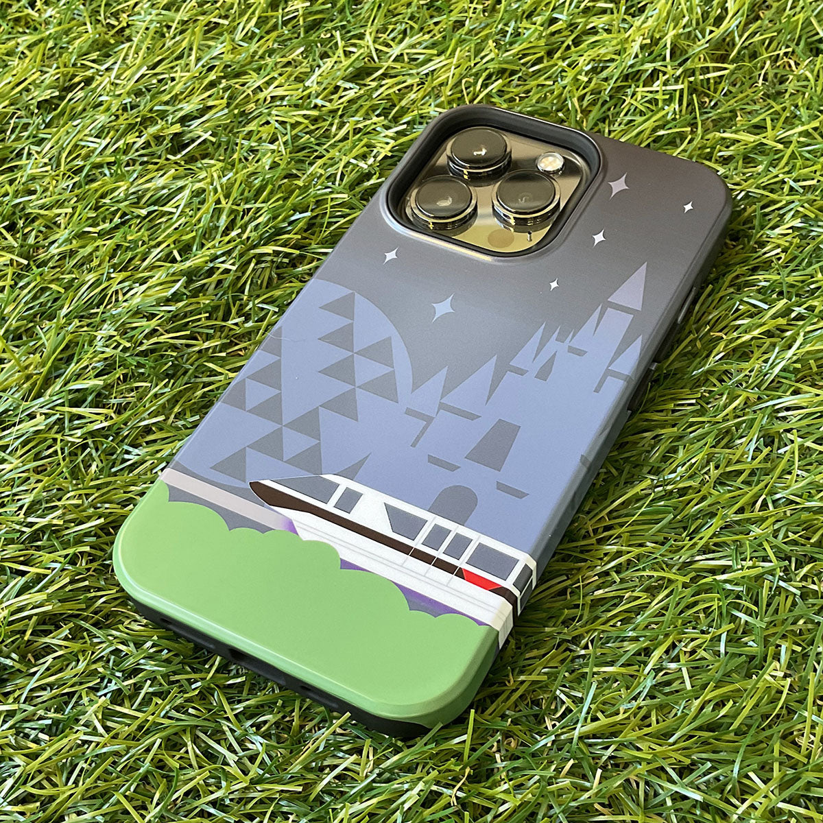 Monorail Black with Castle/Spaceship Earth - Impact-Resistant Case for iPhone and Samsung Galaxy